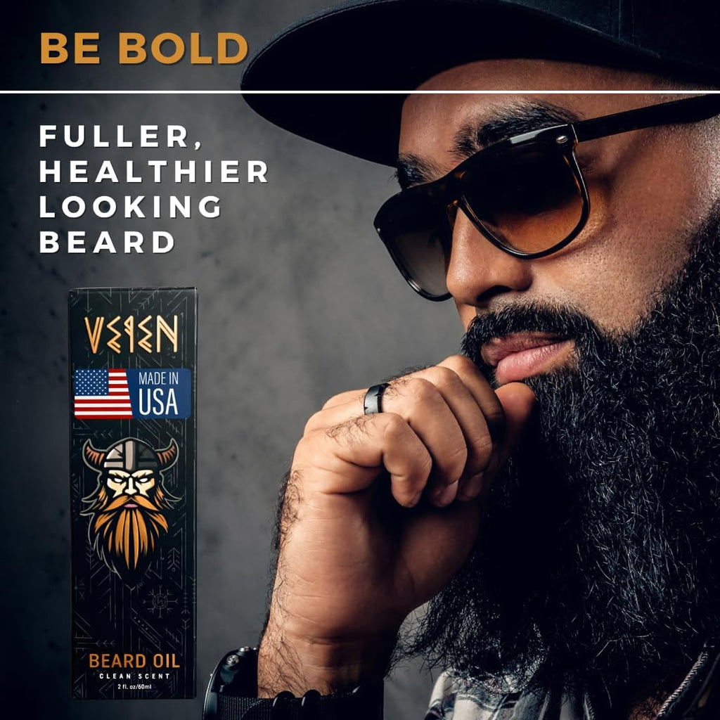 Veien Beard Oil for Men, Clean White Tea Scent, 2oz