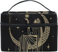 ZOEO Makeup Train Case Sacral Night Girl On Moon Korean Carrying Portable Zip Travel Cosmetic Brush Bag Organizer Large for Girls Women