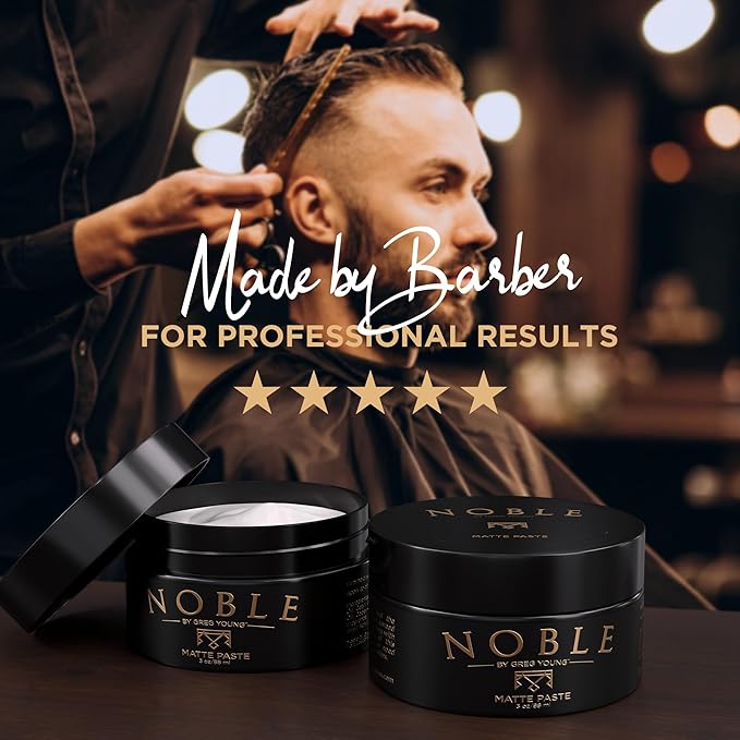 Noble By Greg Young - Matte Hair Paste - Strong Hold, Natural Dry Finish, No Flakes - 3 oz
