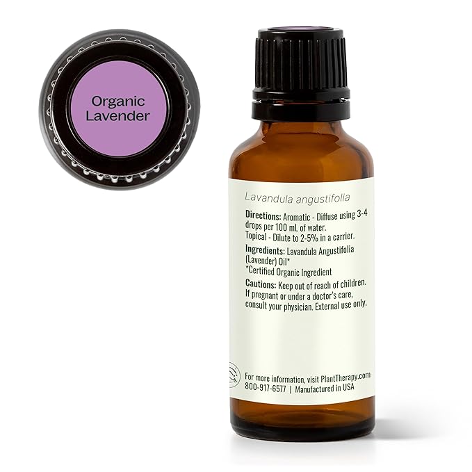 Plant Therapy Organic Lavender Essential Oil 30 mL, USDA Certified Organic