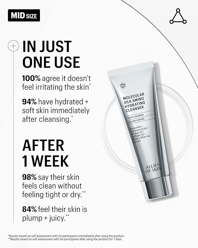 Allies of Skin Hydrating Silk Amino Face Cleanser, 0.8 Fl Oz