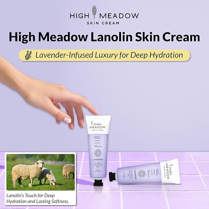 High Meadow Lanolin Cream Moisturizer with Lavender, 3 oz