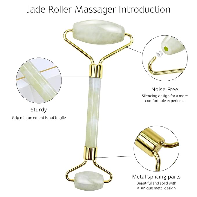 BAIMEI IcyMe Jade Roller & Gua Sha Facial Tool Set for Face Depuffing
