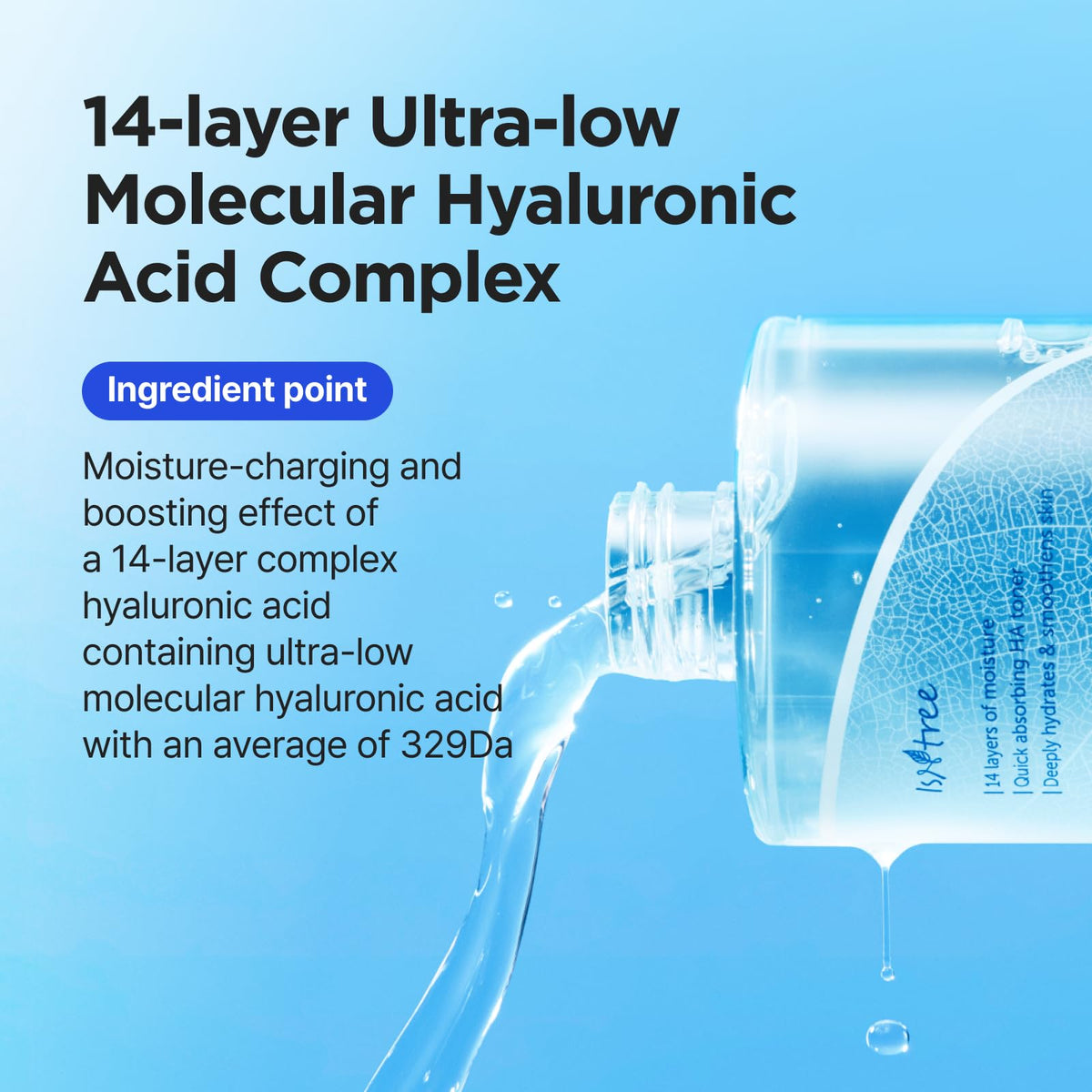 ISNTREE Ultra-Low Molecular Hyaluronic Acid Toner | Korean Hydrating Toner with Hyaluronic Acid | Quick-Absorbing Facial Toner for Deep Hydration, Fragrance-Free, 10.14 fl oz