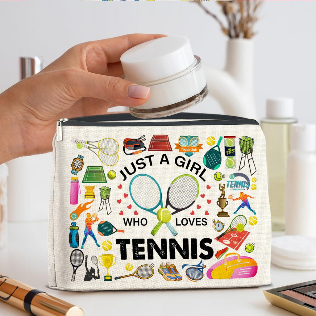 UPNEGE Tennis Gifts for Teens Women Tennis Lover Accessories Makeup Bag