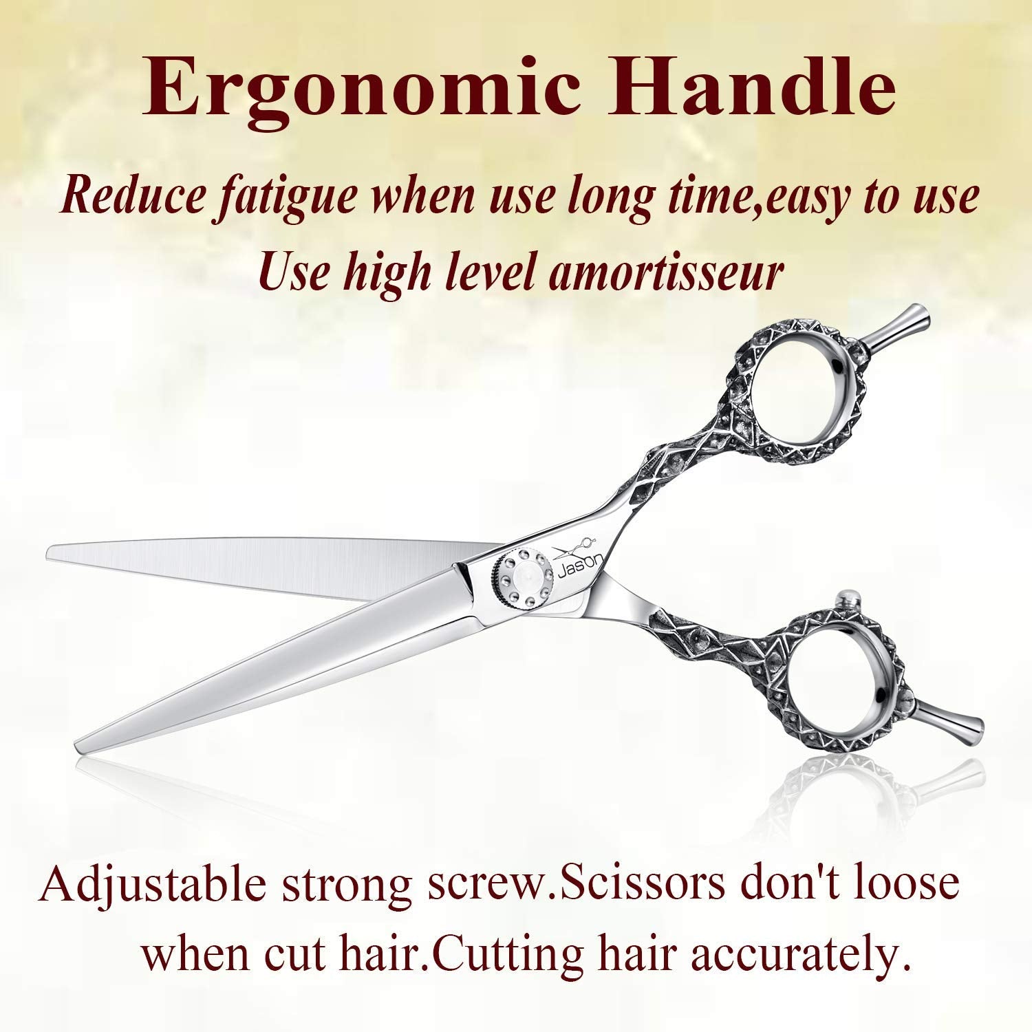 JASON Hair Cutting Scissors Shears - 6" Professional Barber Scissor