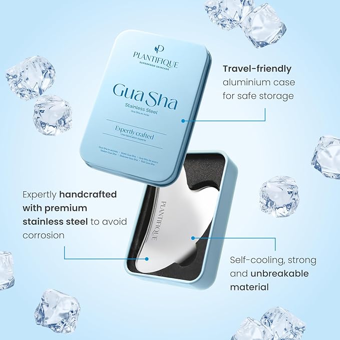 PLANTIFIQUE Stainless Steel Gua Sha Facial Tools - Face Sculpting Massager