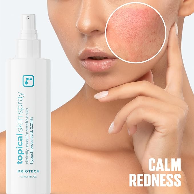 BRIOTECH Topical Skin Spray, Pure HOCl, Tattoo & Piercing Aftercare, Sea Salt Cleansing Solution, TSA Approved Travel Size, Hypochlorous Acid Facial Mist, Skin Care Relief for Bumps Scars & Blemishes
