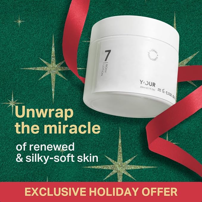 Y'OUR Ultra Hydrating Body Lotion with Niacinamide, Aloe Vera & Jojoba Oil - Even Skin Tone & Irritation Relief - Fast Absorbing, Non-Greasy for All Skin Types, Gifts for Women