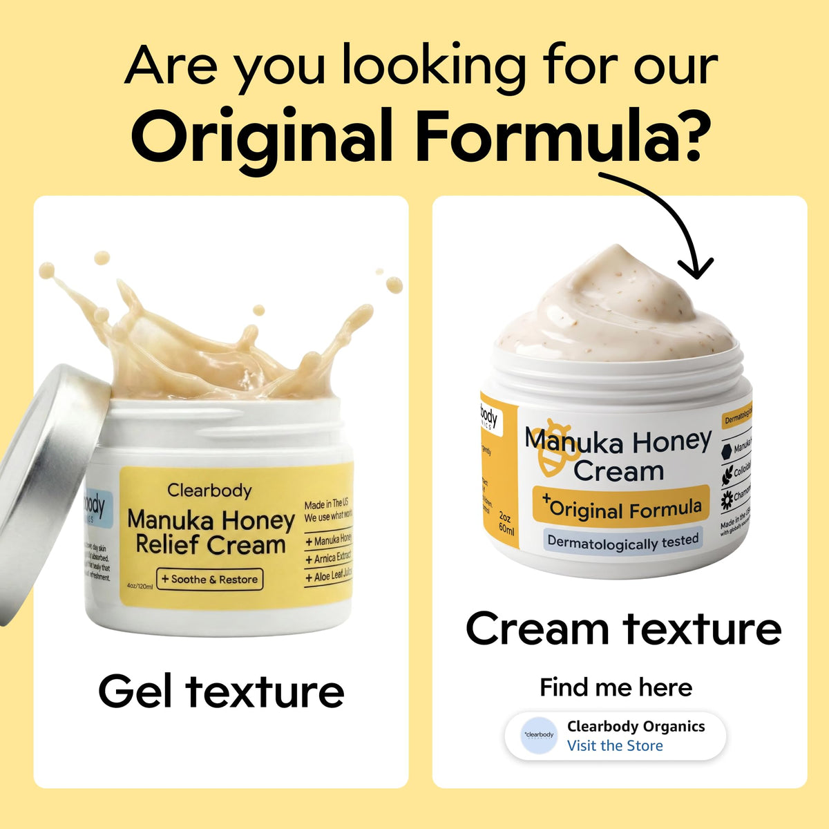 Clearbody Organics 2oz Manuka Honey Gel Eczema Cream with Colloidal Oatmeal