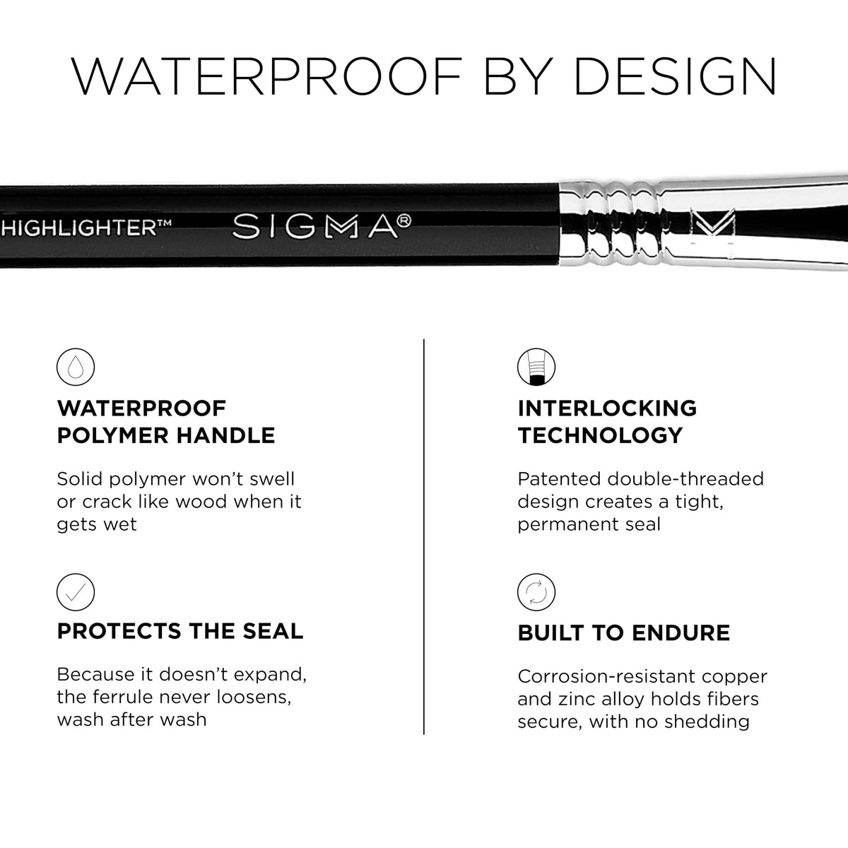 Sigma Beauty F03 High Cheekbone Highlighter™ Brush, Beveled Blending Brush