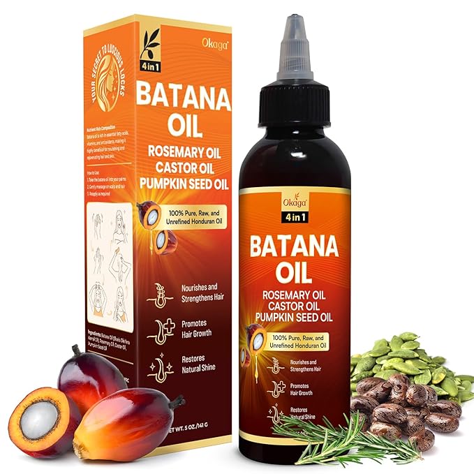 Batana Oil for Hair Growth, 100% Pure Unrefined Honduran, Rosemary, 5 oz