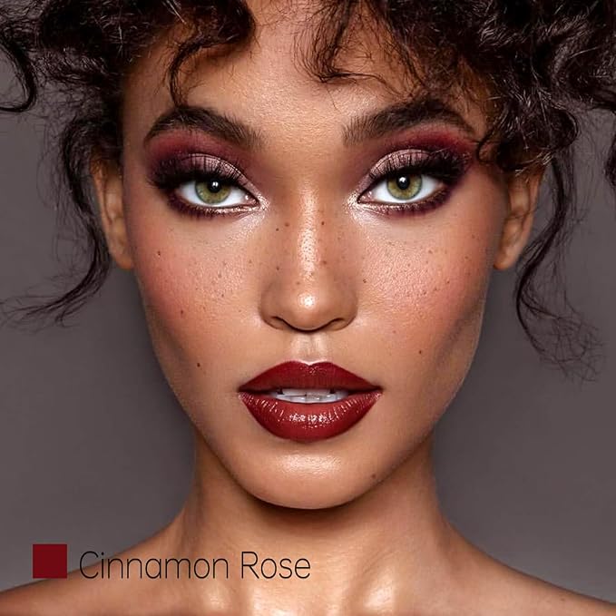 ilembane Deep Red Hydrating Lipstick, Glossy Tinted Lip Balm, Cinnamon Rose