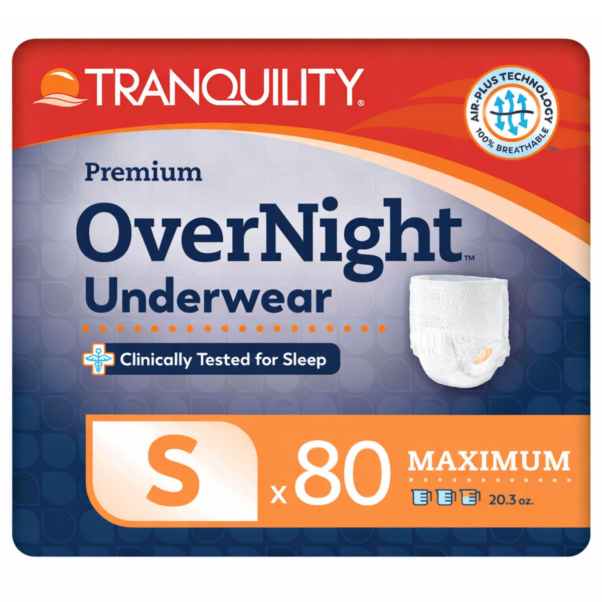Tranquility Overnight Absorbent Underwear, XL, Maximum, 66 in, 14 ct