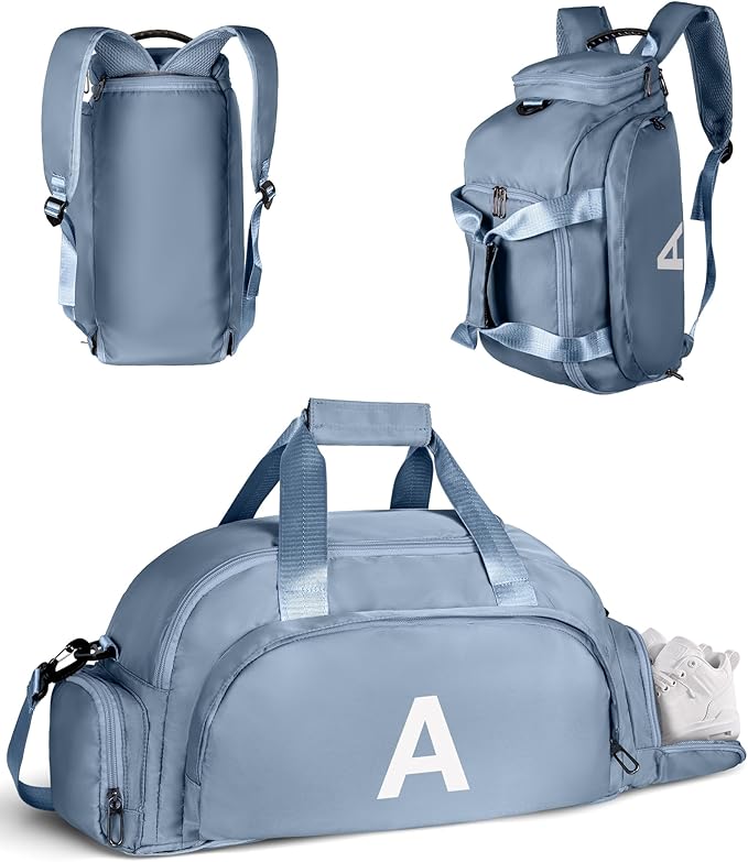 Preteen Birthday Gifts, Initial Gym Bags with Shoe Compartment, Dance Bag for Girls, Monogram Kid Overnight Bags, Teen Girl Gift Trendy Stuff-Travel Weekender Duffel (Letter A)