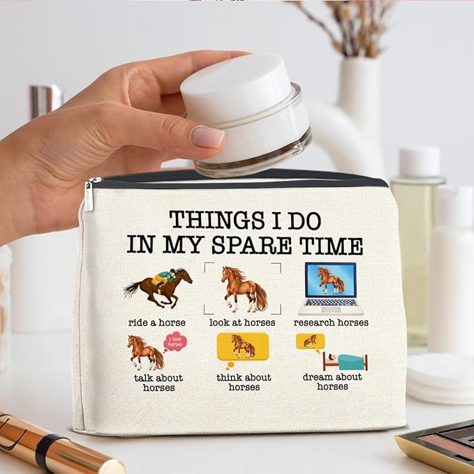 UPNEGE Horse Gifts Funny Makeup Bag for Women Horse Lovers Cowgirl