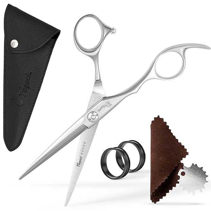 Fagaci Left Handed Hair Scissors 6" Professional Sharp Blades Shears