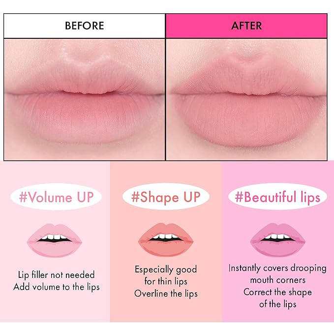 Amuse SEOUL Lip Smudger (01 BOKSOONGA) - Nude Peach, Lip Liner Pencil, Creamy Lip Contour, Smooth Velvet Texture, Matte Lipliner, Overlining Lips, Long-Lasting Wear, Vegan, Korean Beauty