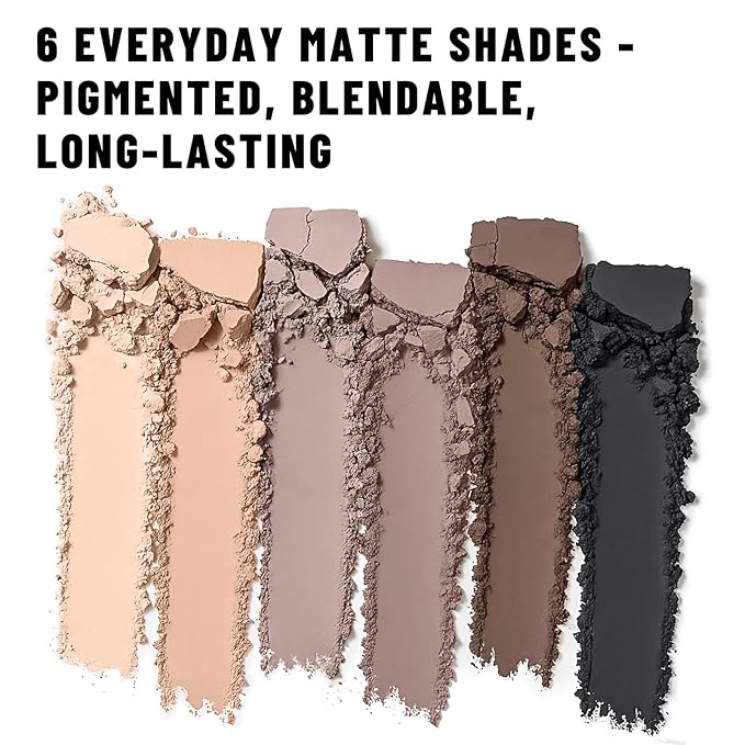 SUSIKEKI Neutral Nude Matte Eyeshadow Palette with Brush - 6 Colors Mini Travel Size, Highly Pigmented Taupe & Brown Smoky Eye shadow, Long Lasting Vegan Makeup Palette for Daily Use