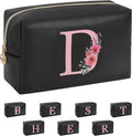 Initial Makeup Bag for Women, Travel Makeup Bag Small Cosmetic Bag, Birthday Gifts for Girls and Women, Teen Girls Gifts Trendy Stuff, Personalized Gifts for Grandkids Teacher Friends Bride Bridesmaid