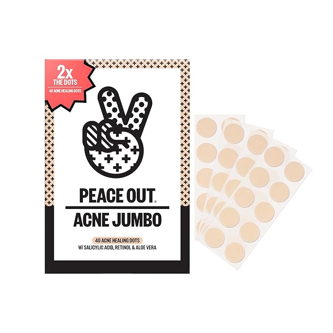 PEACE OUT Acne Healing Dots Hydrocolloid Pimple Patches (40 count)