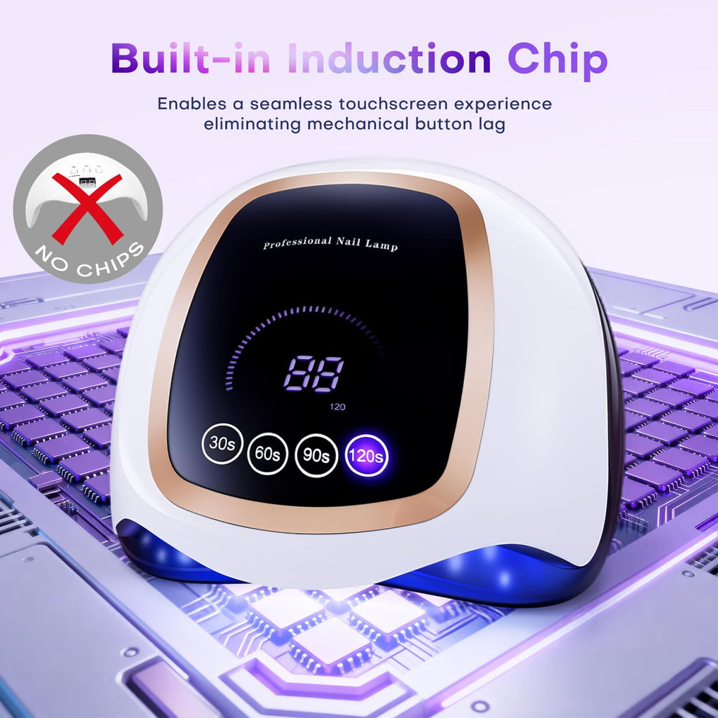 UV Nail Lamp, 180W LED Nail Dryer for Gel Polish, Touch Screen, 42 Beads