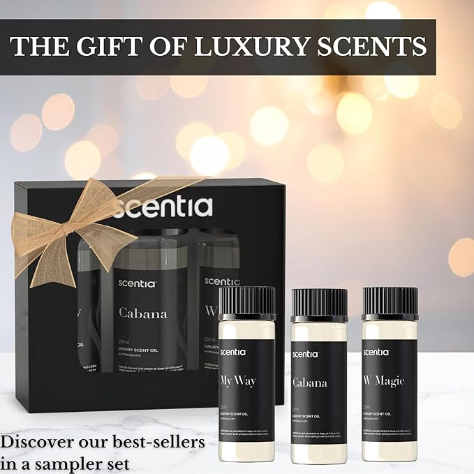 Scentia Hotel Diffuser Oil Gift Set, 3x20ml - Miami One, Coastal & W Bliss Fragrance Oils Inspired by 1 Hotel Miami & W Hotel - Made in USA, IFRA Certified - Aromatherapy Discovery Set