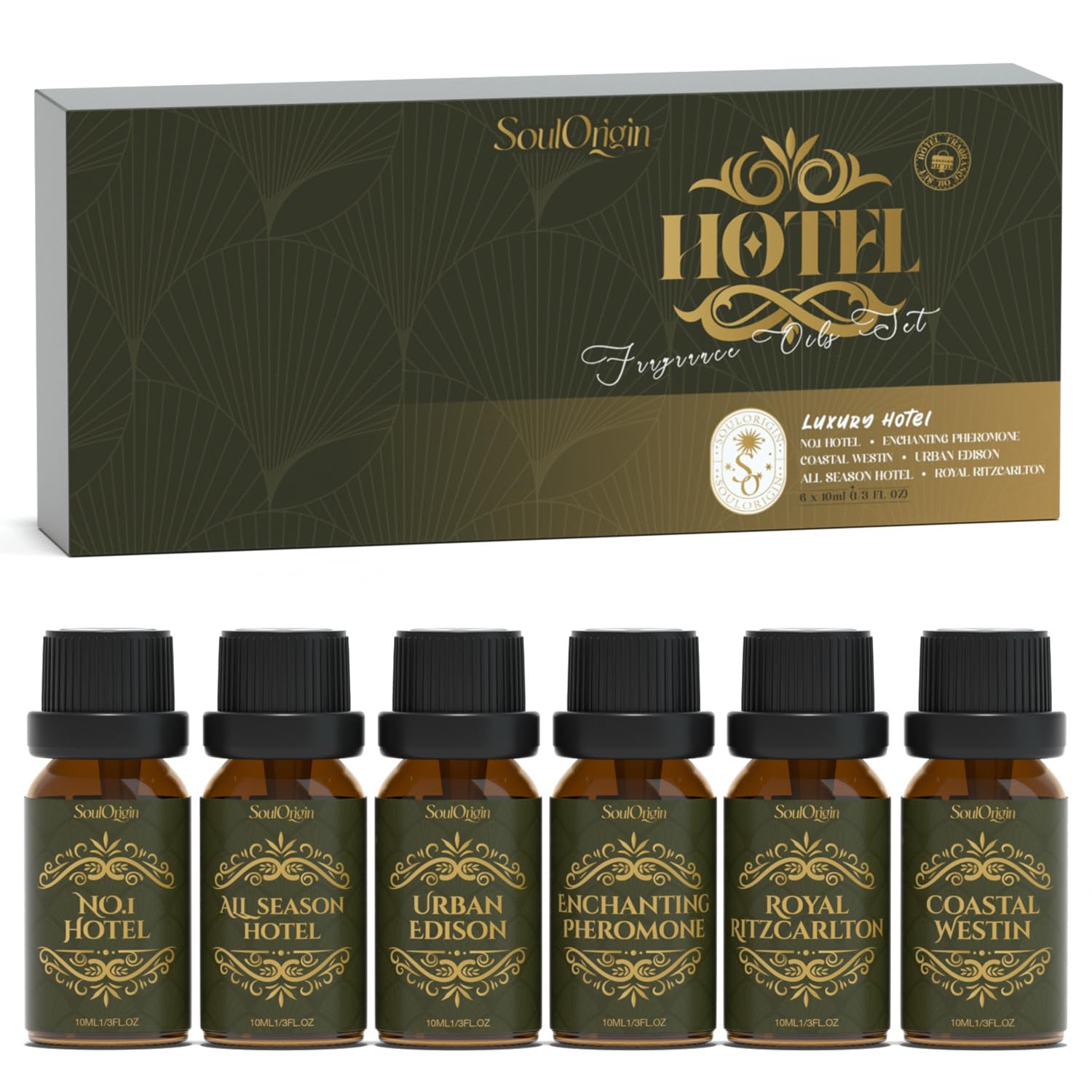 Soulorigin Hotel Diffuser Oils Gift Set, Hotel Collection Fragrance Oil, Luxury Scent Essential Oils Set for Diffuser Home, Inspired by The Four Season and More Scents, Gift for Women and Men