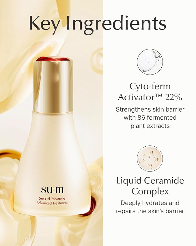 SU:M Secret Essence 5-Piece Gift Set (2.7 fl oz) - Luxury Korean Skin Care, Hydrating Face Serum for Skin Barrier Repair & Glowing Skin, K-Beauty Facial Anti-Aging Skin Care Kit
