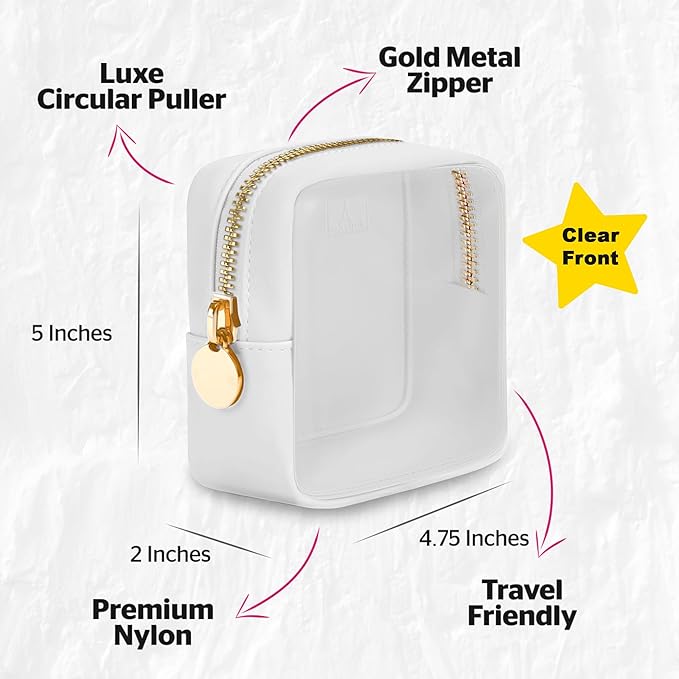 Mini Clear Cosmetic Pouch for Travel & Purse by DANCOUR