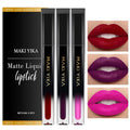 MAKI YIKA 3Pcs Matte Liquid Lipstick Set Red Purple Pink Lipstick Long Lasting
