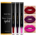 MAKI YIKA 3Pcs Matte Liquid Lipstick Set Red Purple Pink Lipstick Long Lasting