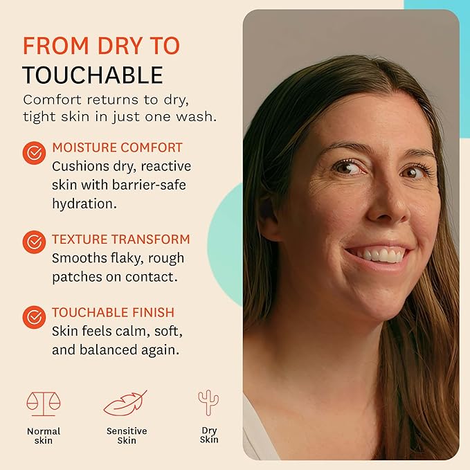 Fig.1 Hydrating Facial Cleanser for Women | Gentle Face Wash with Glycerin & Squalane | Non-Drying, Fragrance-Free Formula for Sensitive Skin | 3.4 oz Refillable Bottle