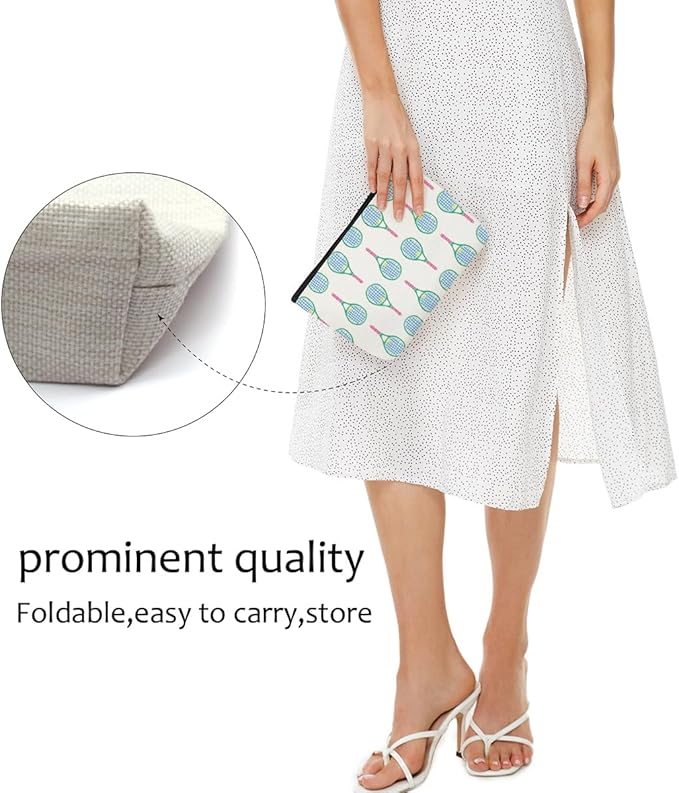 4 PCs Inspirational Makeup Bag Tennis Accessories Cosmetic Toiletry Bag