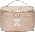 EURYNOME Makeup Bag with Custom Letter X, Water-Resistant Travel Organizer Pouch, (8.3x5.1x5.1 Inch) Cosmetic Case for Women