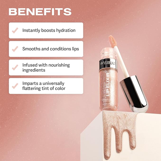 Sacheu Lip Elixir Hydrating Lip Gloss, High-Shine, Tanghulu Candy