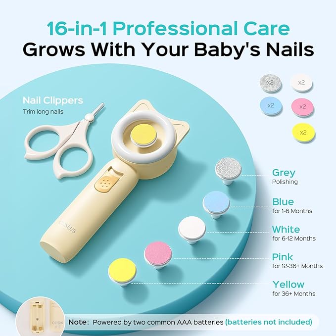 COSLUS C50 Baby Electric Nail File Trimmer, Gentle & Safe
