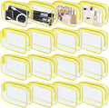 YedsIntu 16 Pieces Clear Makeup Bag PVC Zippered Clear Toiletry Carry Pouch Portable Cosmetics Bag Waterproof Makeup Bag Vinyl Plastic Organizer Case for Travel Vacation Bathroom (Yellow-M)