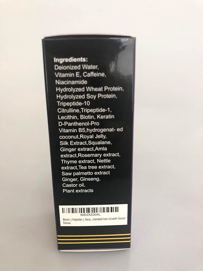 Biotin Hair Growth Serum - Topical Biotin Hair Serum for Hair Growth Infused with Peptides, Keratin, Caffeine, and Vitamins, All Hair Types 1 Fl Oz