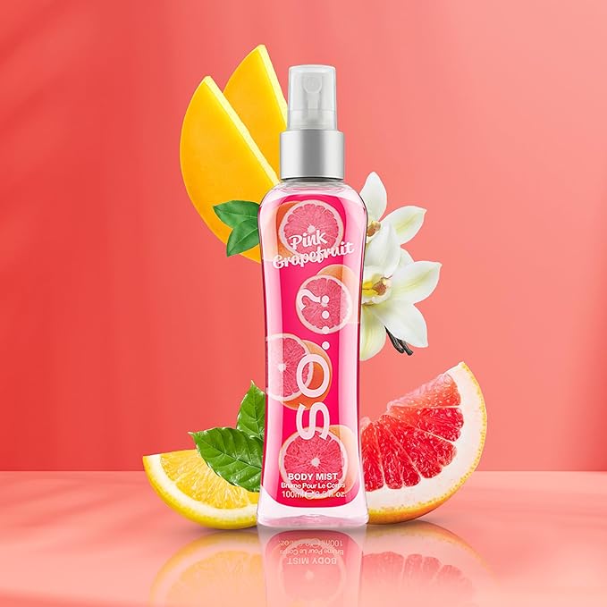 Pink Grapefruit Body Mist by So...? - Citrus, Fruity Body Spray for Women - Perfume for Women with 6-Hour Wear - Perfect Gifts for Women - 3.5 oz