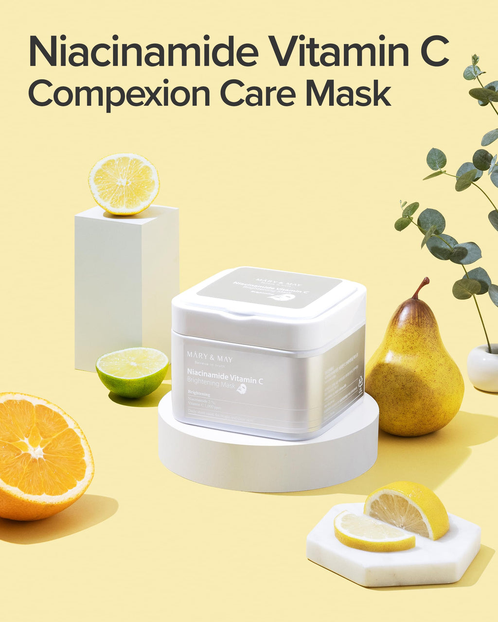 Mary&May Niacinamide + Vitamin C Daily Sheet Mask, 30 Sheets Pull-Out