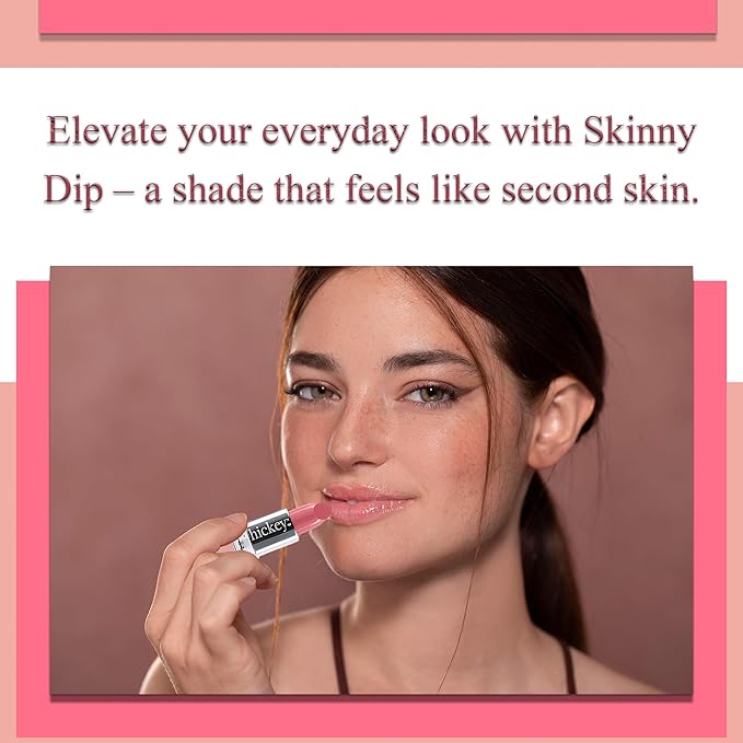 Hickey Lipstick Refill, Skinny Dip - Long Lasting Light Pink Lipstick - Hydrating Lip Color Infused with Nourishing Jojoba Oil for Women - Highly Pigmented, Vegan, Gluten-Free Formula