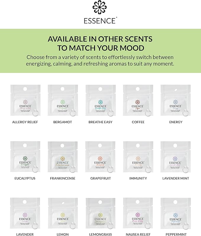Essence Wearable Aromatherapy Nasal Diffuser – Stress Relief Essential Oil