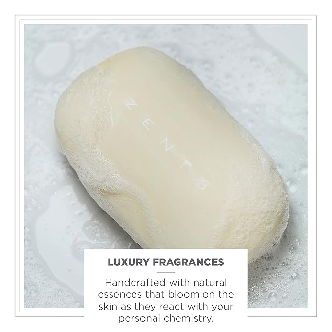 Zents Triple-Milled Luxe Bar Soap (Earth Fragrance) | Moisturizing Soap with Organic Shea Butter | Gentle Hand & Body Wash | Nourishes & Softens Skin | 5.7 oz
