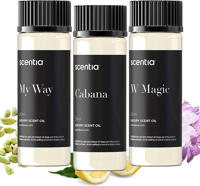 Scentia Hotel Diffuser Oil Gift Set, 3x20ml - Miami One, Coastal & W Bliss Fragrance Oils Inspired by 1 Hotel Miami & W Hotel - Made in USA, IFRA Certified - Aromatherapy Discovery Set