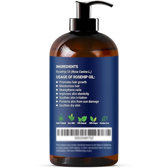 Rosehip Oil for Face 8 fl oz - Hydrating Facial Oil for Gua Sha Massage