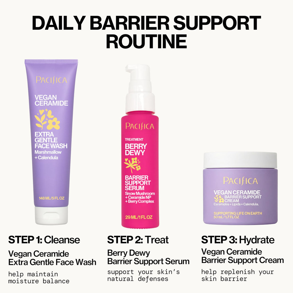 Pacifica Face Wash for Sensitive Skin Facial Cleanser Vegan Ceramide Barrier Repair Extra Gentle for Daily Fragrance Free for Sensitive Skin, Clean Beauty, Vegan & Cruelty-Free Dermatologist Tested