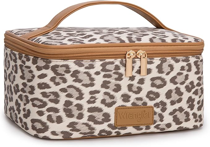 Wrangler Travel Makeup Bag 2pcs Set Cosmetic Bag with Makeup Brush Holder
