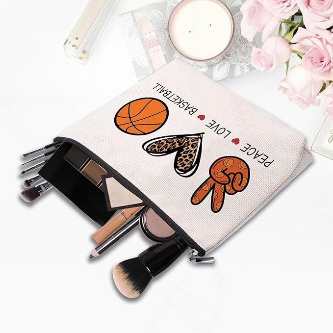 CEASQVAA Basketball Gifts for Women - Cosmetic Bag Gifts for Players, Fans & Friends - Travel Makeup Pouch