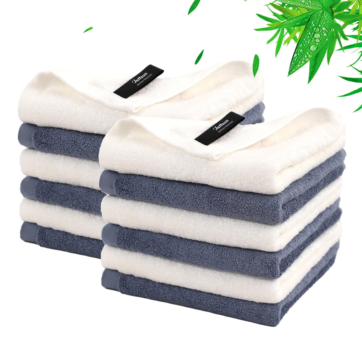 Face Washcloths 12 Pack,Super Soft Makeup Remover Towels,10"x10",Grey